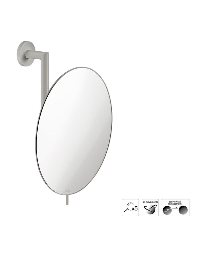 Μεγεθυντικός Καθρέπτης Επιτοίχιος (x5) Sanco Cosmetic mirrors MR-764-M104 Cement Gray Mat Φ25x13x30cm