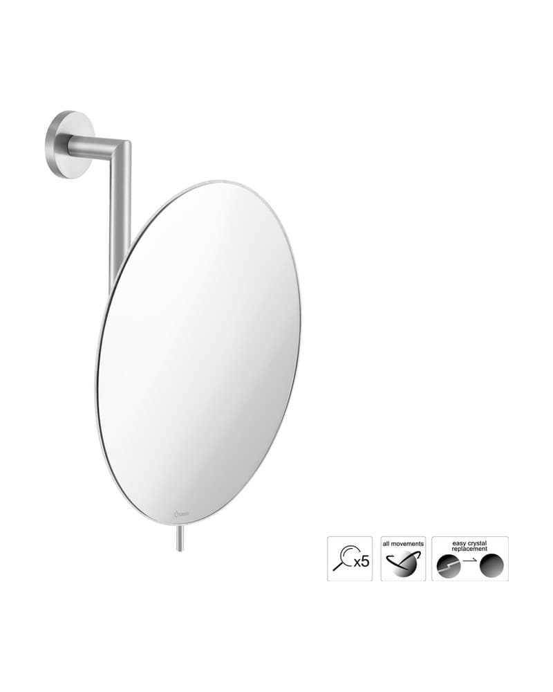 Μεγεθυντικός Καθρέπτης Επιτοίχιος (x5) Sanco Cosmetic mirrors MR-764-PVD-11BR PVD Nickel Steel Φ25x13x30cm