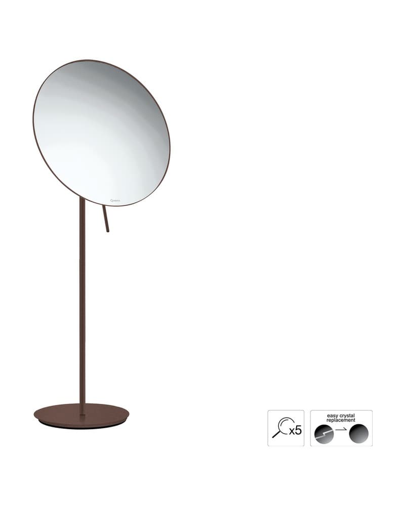 Μεγεθυντικός Καθρέπτης Επικαθήμενος (x5) Sanco Cosmetic mirrors MR-766-Α75 Wenge Grained Φ25x60cm