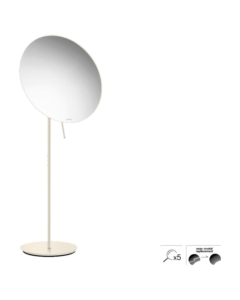 Μεγεθυντικός Καθρέπτης Επικαθήμενος (x5) Sanco Cosmetic mirrors MR-766-Μ102 Beige Mat Φ25x60cm