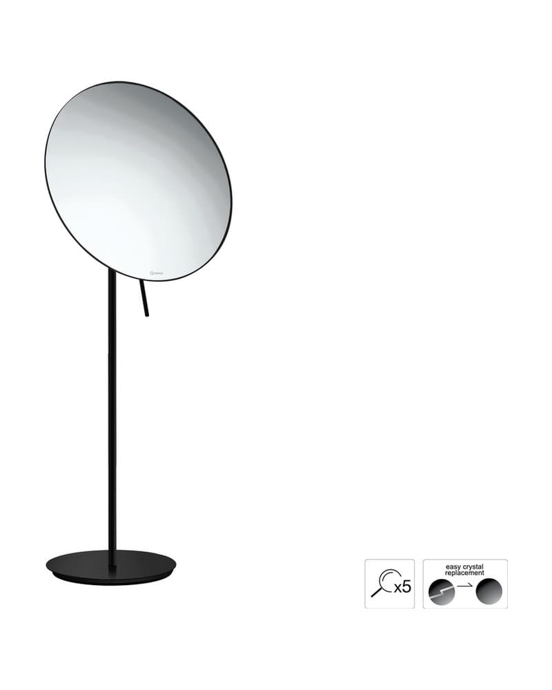 Μεγεθυντικός Καθρέπτης Επικαθήμενος (x5) Sanco Cosmetic mirrors MR-766-Μ116 Ματ Μαύρο Φ25x60cm