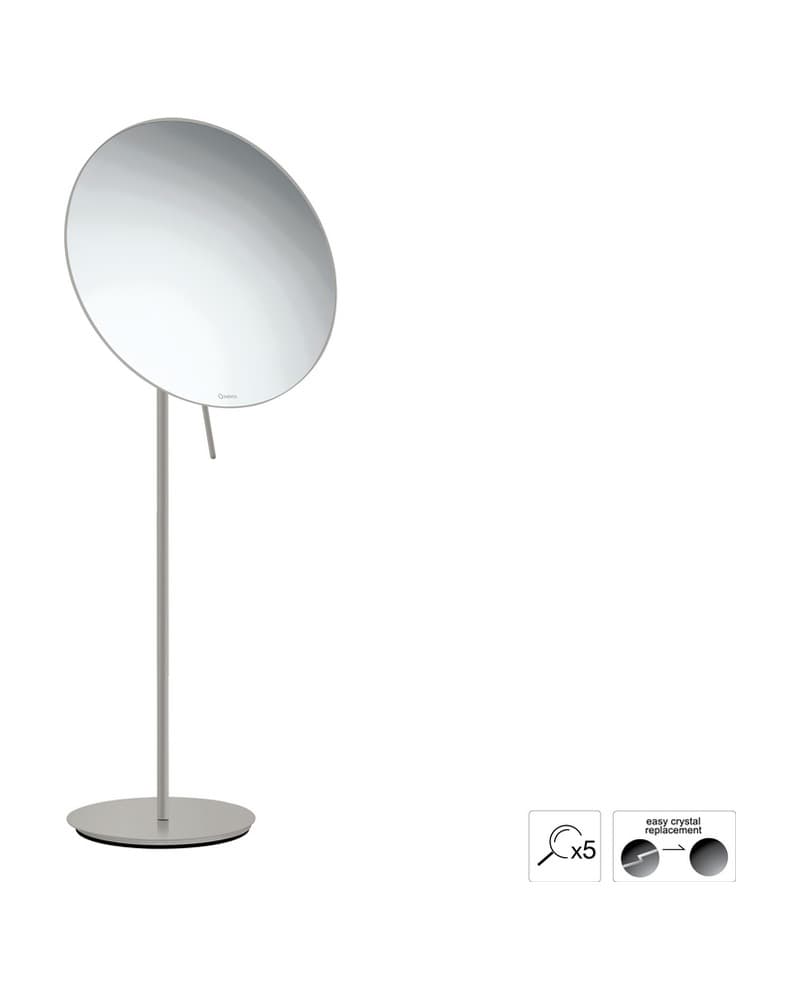 Μεγεθυντικός Καθρέπτης Επικαθήμενος (x5) Sanco Cosmetic mirrors MR-766-M104 Cement Gray Mat Φ25x60cm