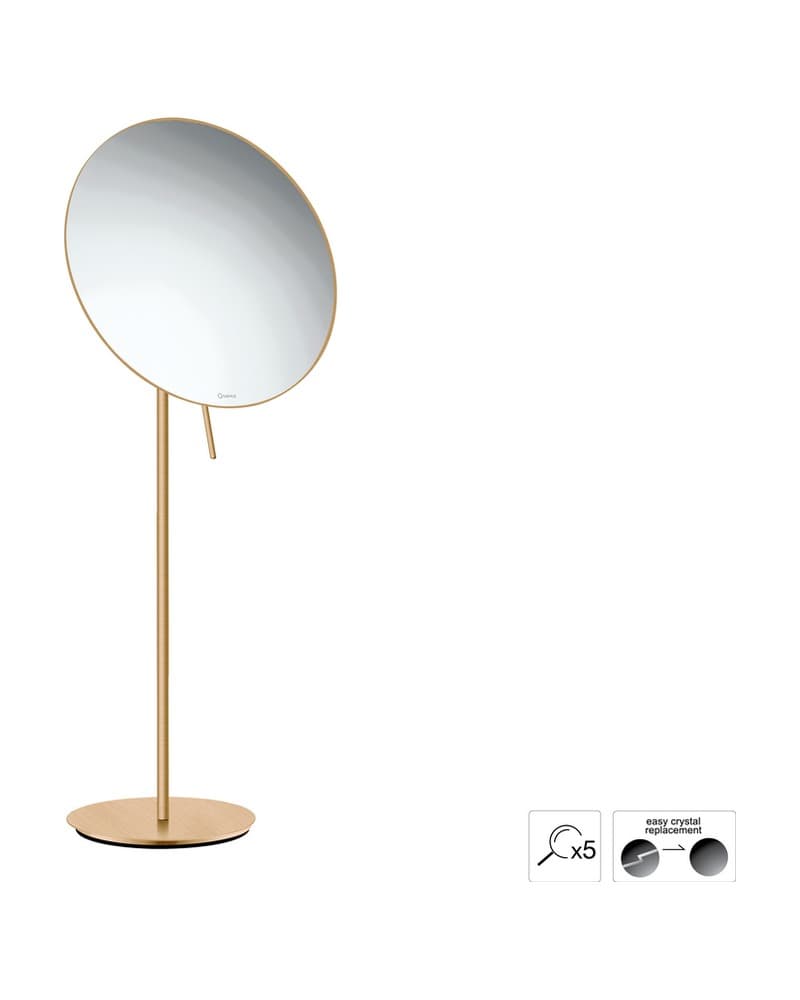 Μεγεθυντικός Καθρέπτης Επικαθήμενος (x5) Sanco Cosmetic mirrors MR-766-PVD-01BR PVD Warm Bronze Brushed Φ25x60cm