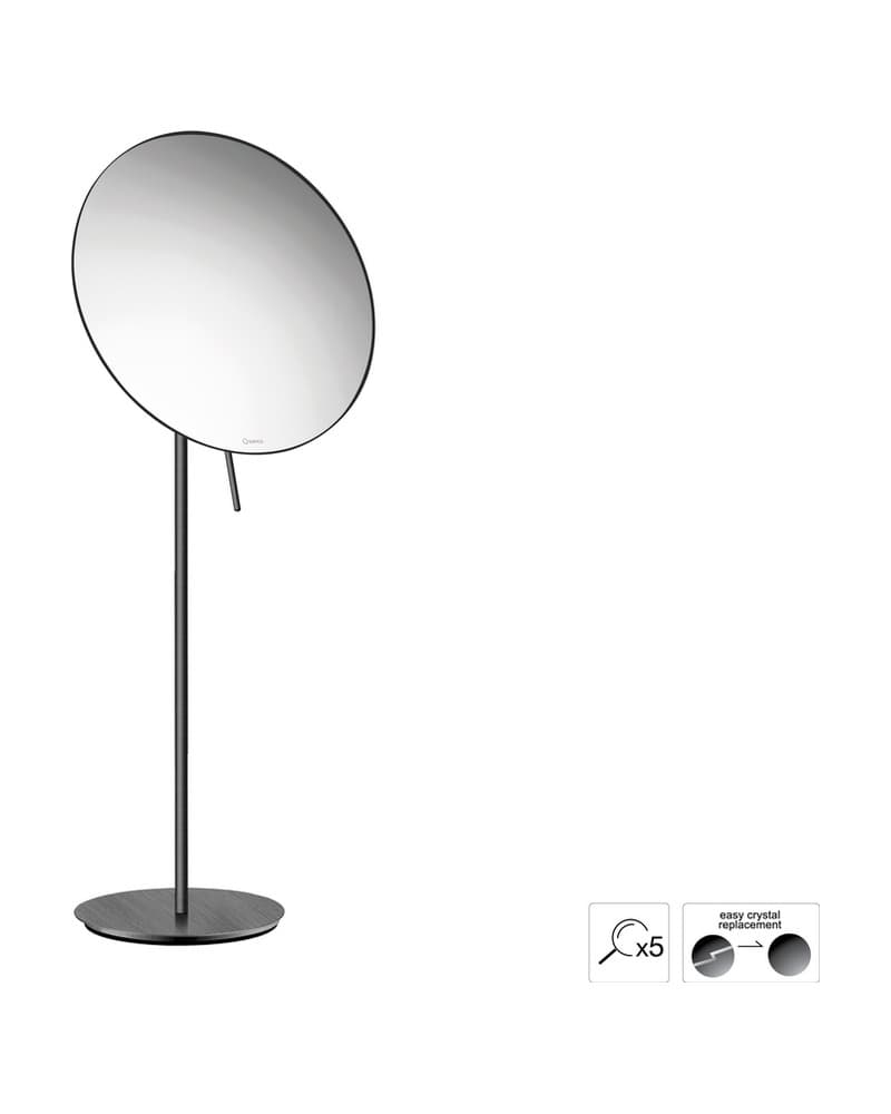Μεγεθυντικός Καθρέπτης Επικαθήμενος (x5) Sanco Cosmetic mirrors MR-766-PVD-05BR PVD Gun Metal Brushed Φ25x60cm