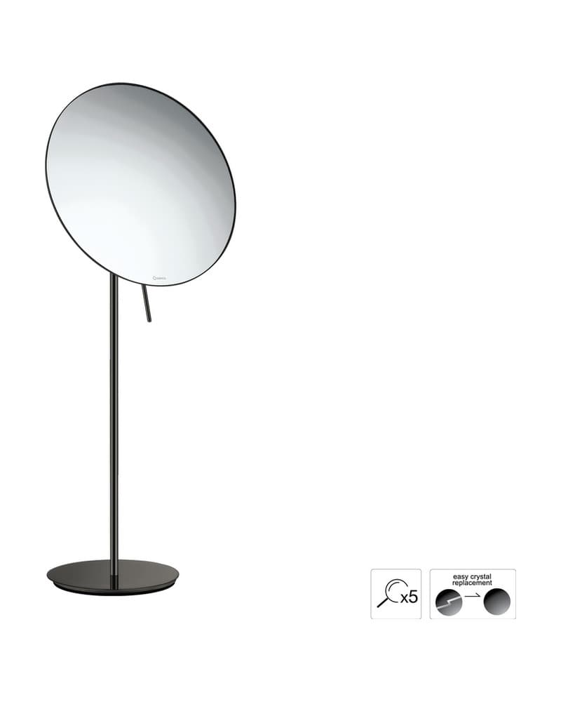 Μεγεθυντικός Καθρέπτης Επικαθήμενος (x5) Sanco Cosmetic mirrors MR-766-PVD-05PL PVD Gun Metal Polished Φ25x60cm