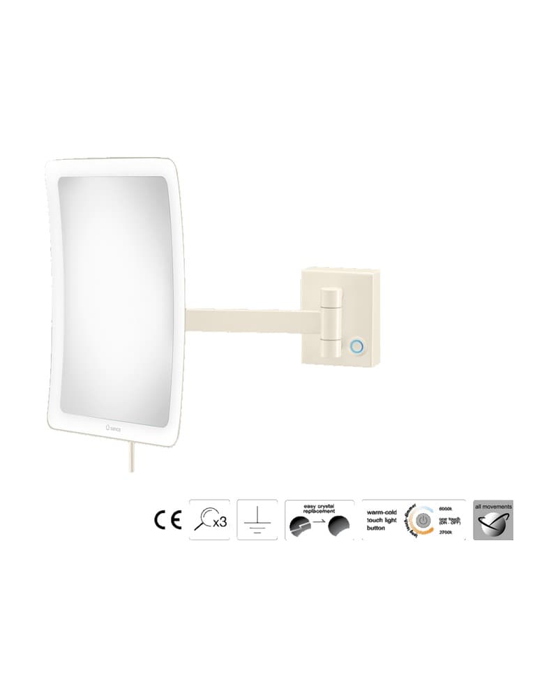 Μεγεθυντικός Καθρέπτης Επιτοίχιος LED (x3) Sanco LED Cosmetic mirrors MRLED-305-Μ102 Beige Mat 18x24x27,5cm