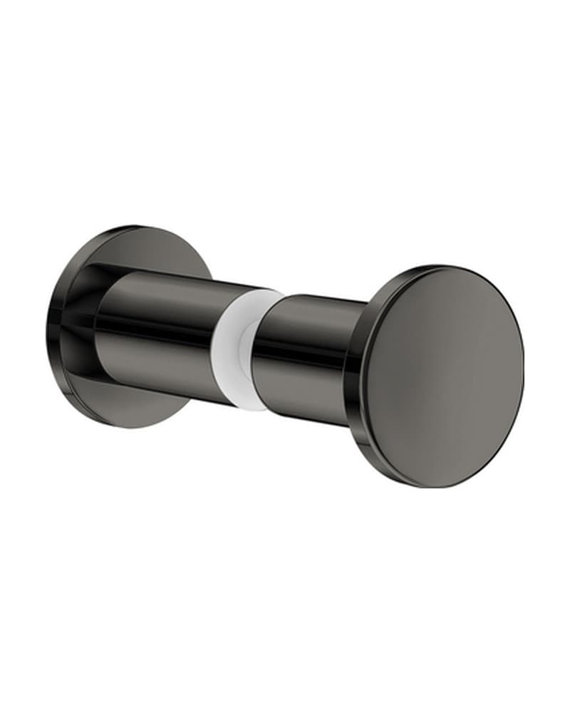 Πόμολο Άγκιστρο μονό για τζάμι Sanco SET-GL0670-PVD-05PL PVD Gun Metal Polished Φ3,5x3,5cm