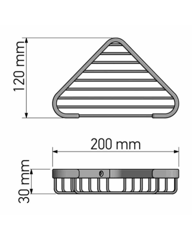 Σπογγοθήκη γωνιακή Sanco 00006-Α03 Χρώμιο 20x12x3cm - 2
