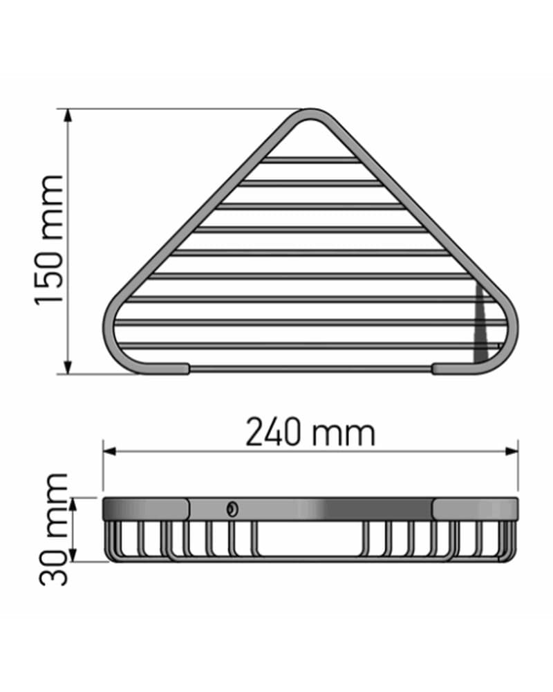 Σπογγοθήκη γωνιακή Sanco 00007-Α03 Χρώμιο 24x15x3cm - 2