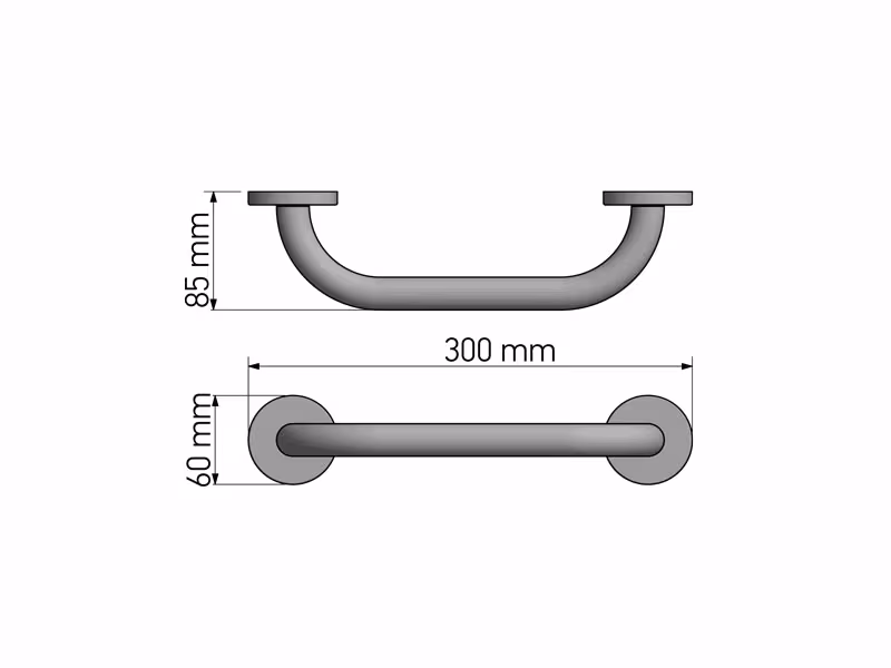 Λαβή για τοίχο Sanco Grab-bars 00300-W30-Α03 Χρώμιο 30x8,5x6cm - 2