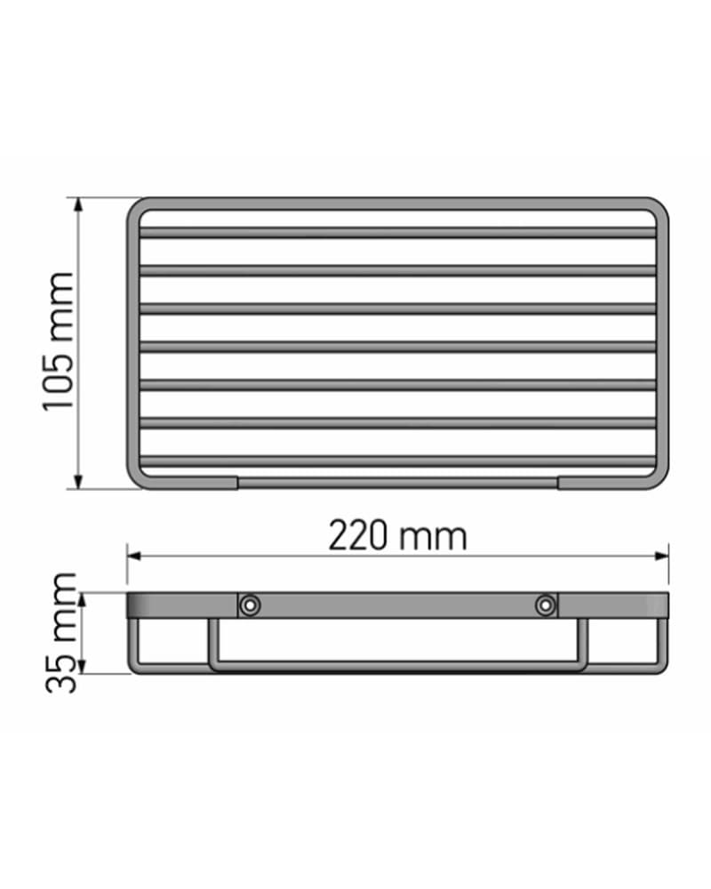 Θήκη παραλληλόγραμμη Sanco 00303-Α03 Χρώμιο 22×10,5x3,5cm - 2