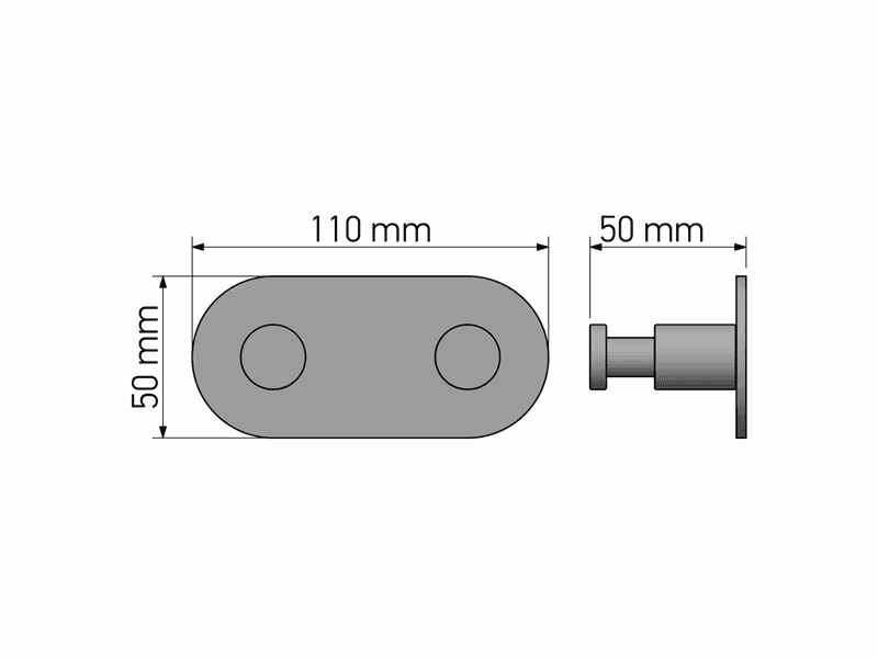 Άγκιστρο διπλό Sanco Ergon 00646-Α03 Χρώμιο 11x5x5cm - 2