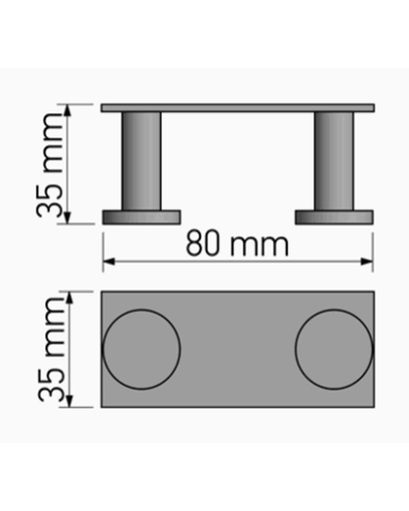 Άγκιστρο Διπλό Sanco Bath Robe Hook & Door Stop 00682-Α03 Χρώμιο 8x3,5x3,5cm - 2