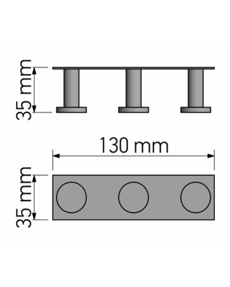 Άγκιστρο Τριπλό Sanco Bath Robe Hook & Door Stop 00683-Α03 Χρώμιο 13x3,5x3,5cm - 2