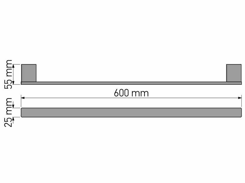 Πετσετοκρεμάστρα Sanco Agora 120604-60-Α03 Χρώμιο 60x5,5x2,5cm - 2