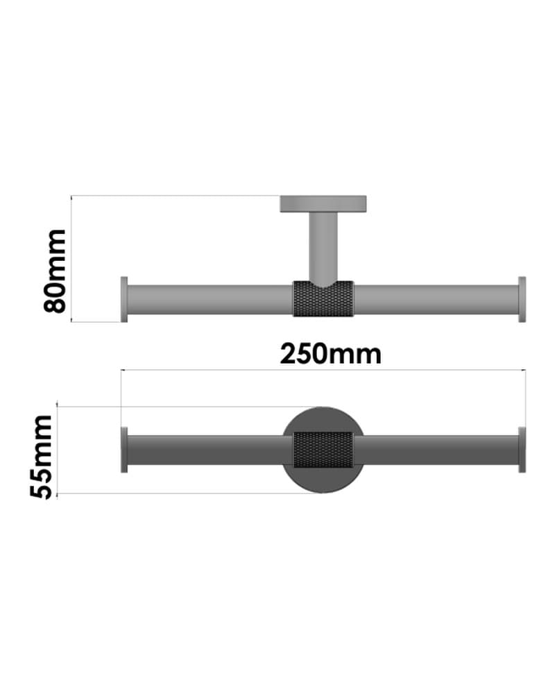 Χαρτοθήκη Διπλή Sanco Dorian 121326-PVD-05PL PVD Gun Metal Polished 25x8x5,5cm - 2
