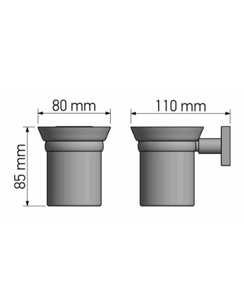 Ποτηροθήκη Επιτοίχια Sanco Tempo 14001-Α03 Χρώμιο 8x11x8,5cm - 2