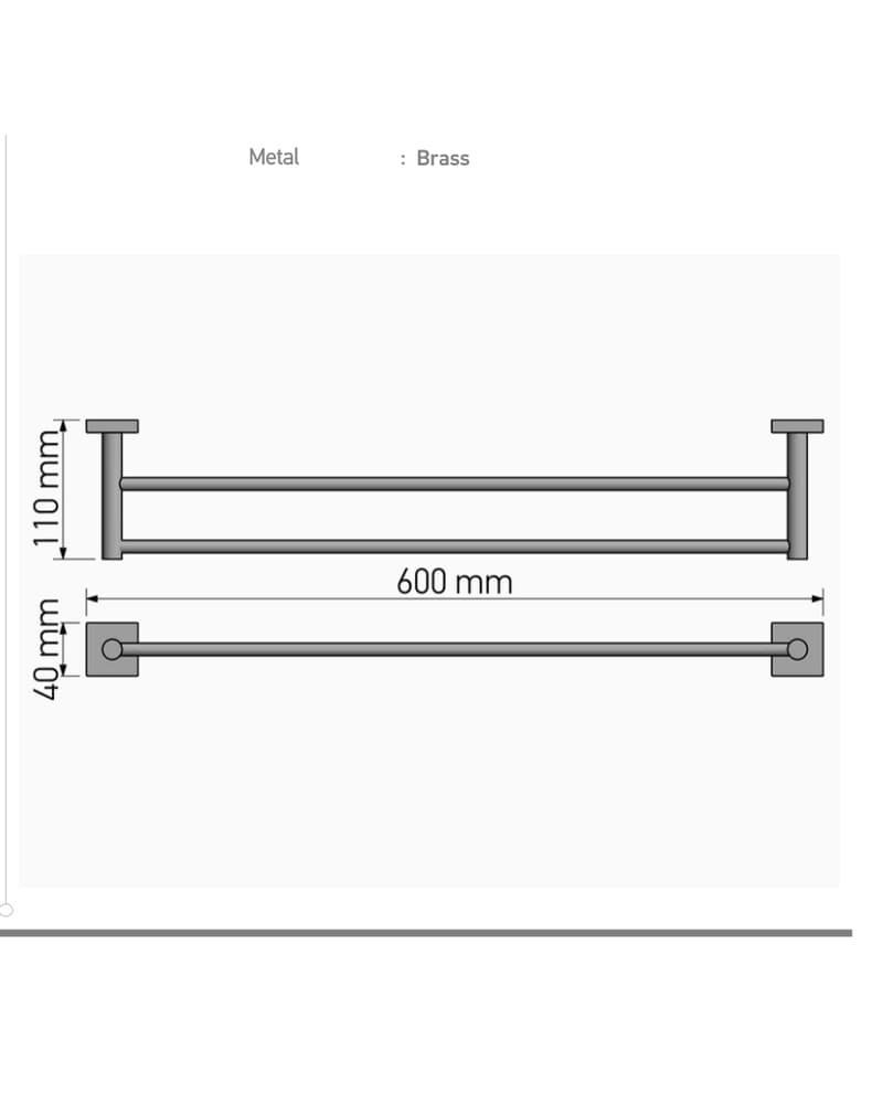 Πετσετοκρεμάστρα Διπλή Sanco Tempo 14005-Α03 Χρώμιο 60x11x4cm - 2