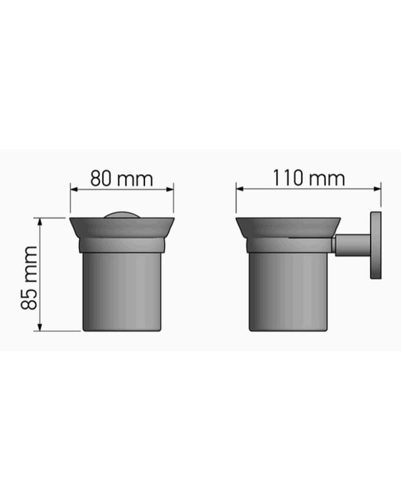 Ποτηροθήκη Επιτοίχια Sanco Twist 14301-Α03 Χρώμιο 8x11x8,5cm - 2