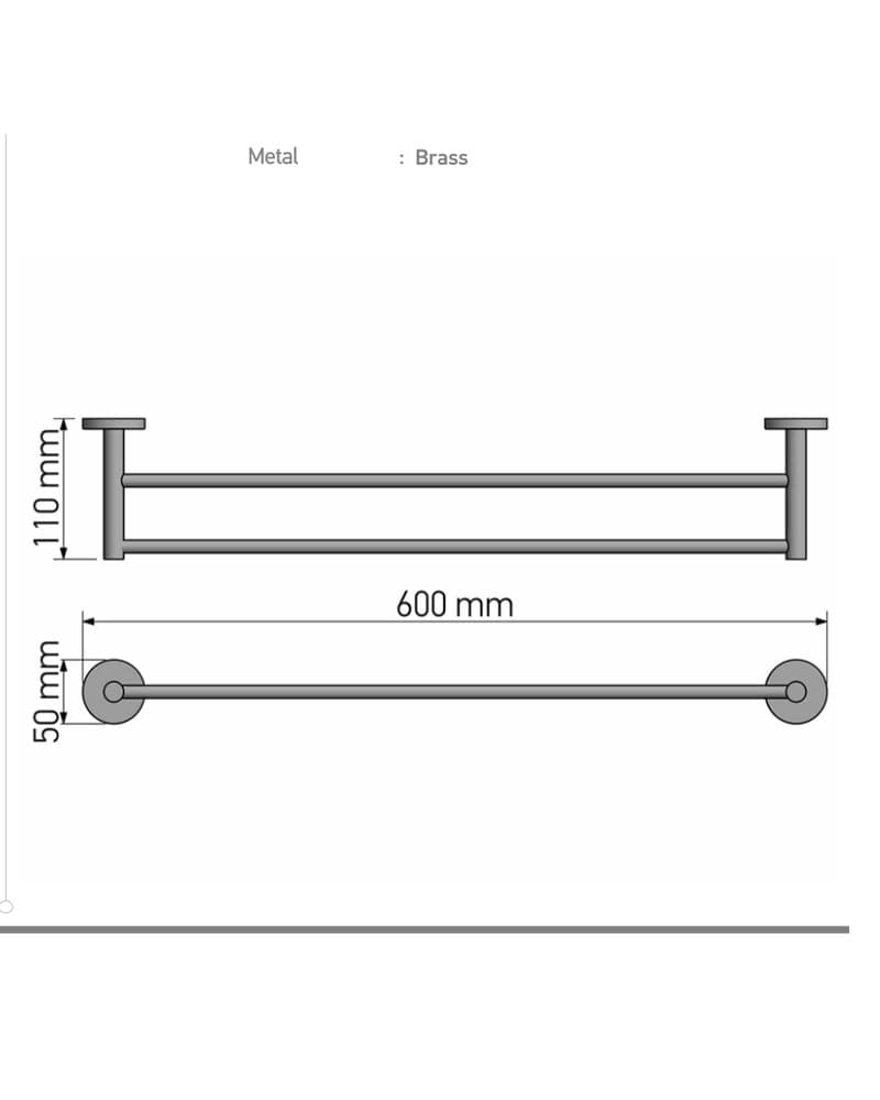 Πετσετοκρεμάστρα Διπλή Sanco Twist 14305-Α03 Χρώμιο 60x11x5cm - 2
