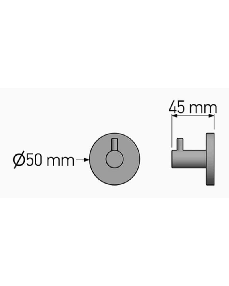 Άγκιστρο μονό Sanco Twist 14308-Μ116 Ματ Μαύρο 5x4,5x5cm - 2