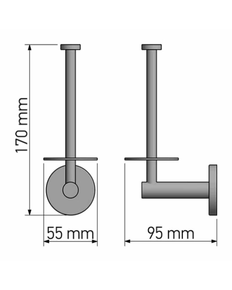 Χαρτοθήκη Εφεδρική Sanco Twist 14316-Α03 Χρώμιο 5,5x9,5x17cm - 2