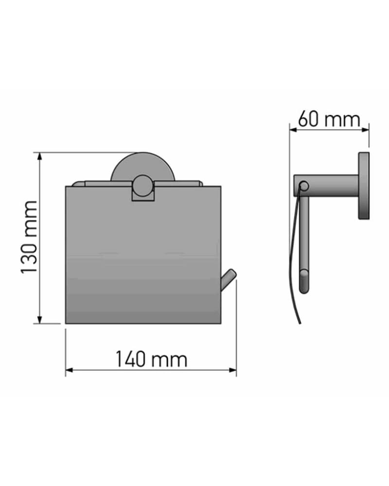 Χαρτοθήκη με καπάκι Sanco Twist 14317-Α03 Χρώμιο 14x6x13cm - 2