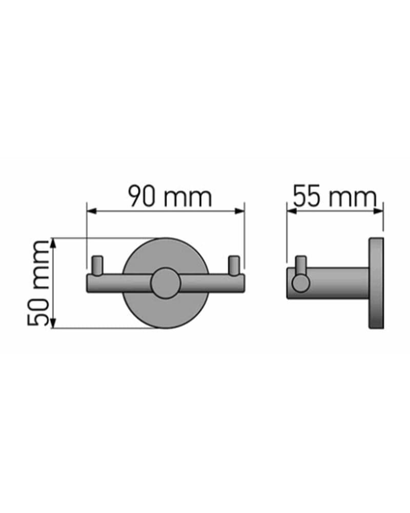 Άγκιστρο διπλό Sanco Twist 14368-Μ101 Ματ Λευκό 9x5x5,5cm - 2