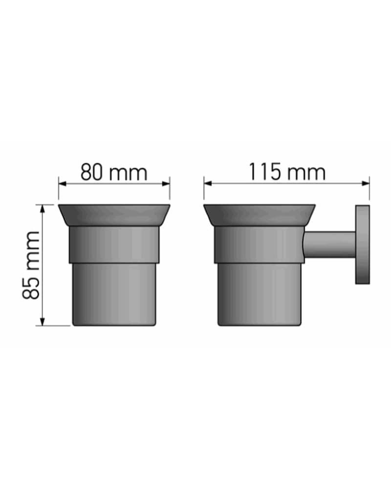 Ποτηροθήκη Επιτοίχια Sanco Corner 22701-Α03 Χρώμιο 8x11,5x8,5cm - 2