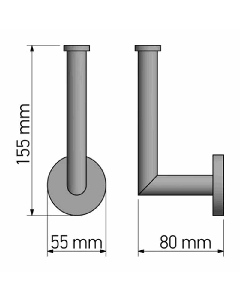 Χαρτοθήκη Εφεδρική Sanco Corner 22716-Μ116 Ματ Μαύρο 5,5x8x15,5cm - 2