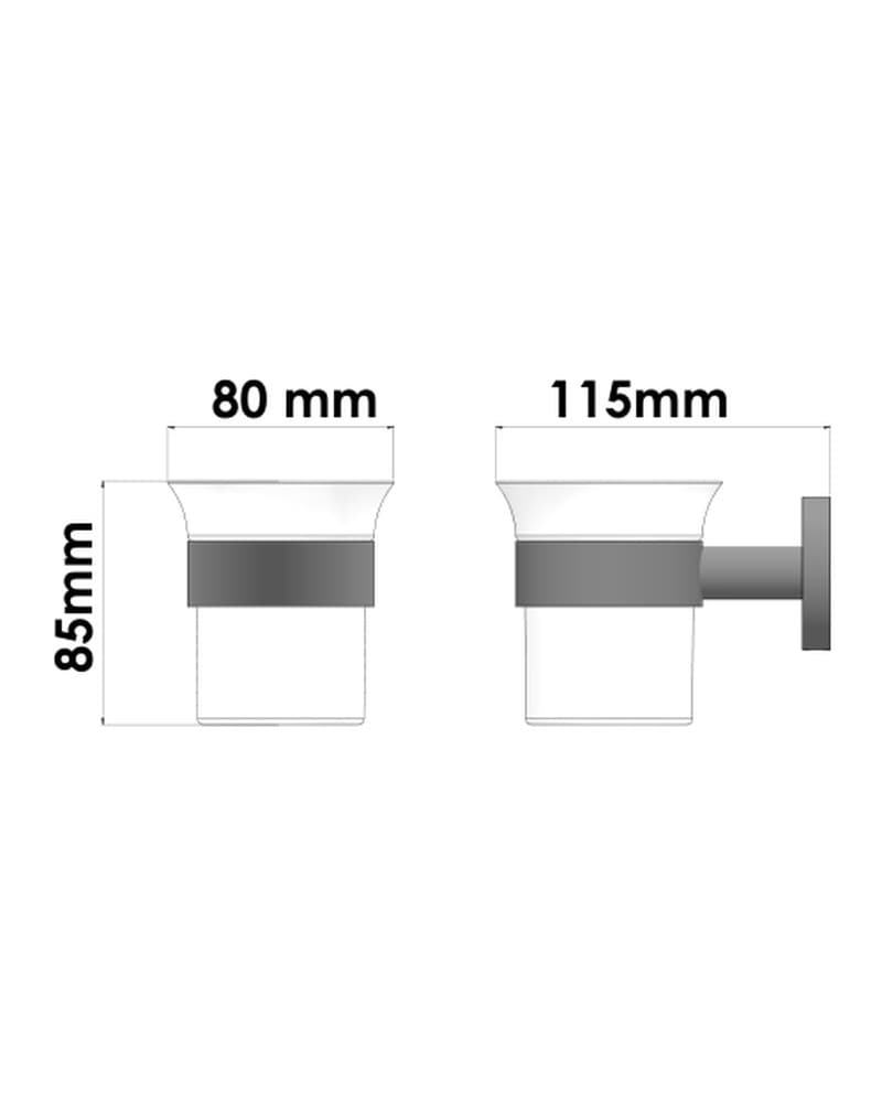 Ποτηροθήκη Επιτοίχια Sanco Ergon 25901-Α03 Χρώμιο 8x11,5x8,5cm - 2