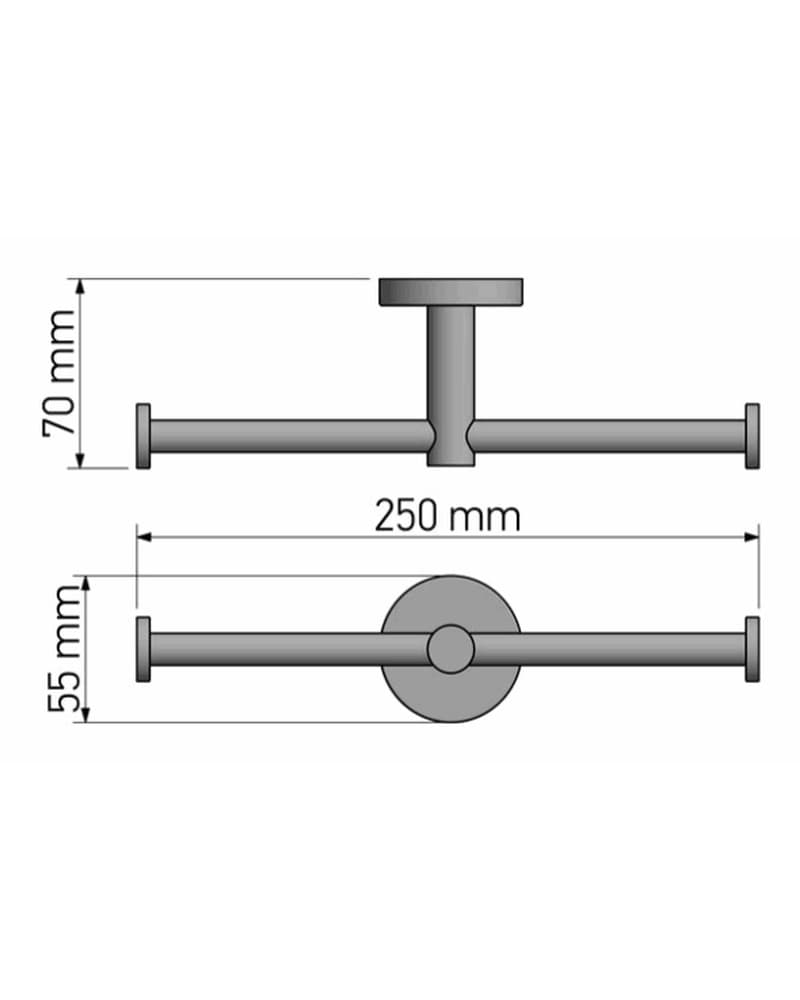 Χαρτοθήκη Διπλή Sanco Ergon 25926-Α03 Χρώμιο 25x7x5,5cm - 2