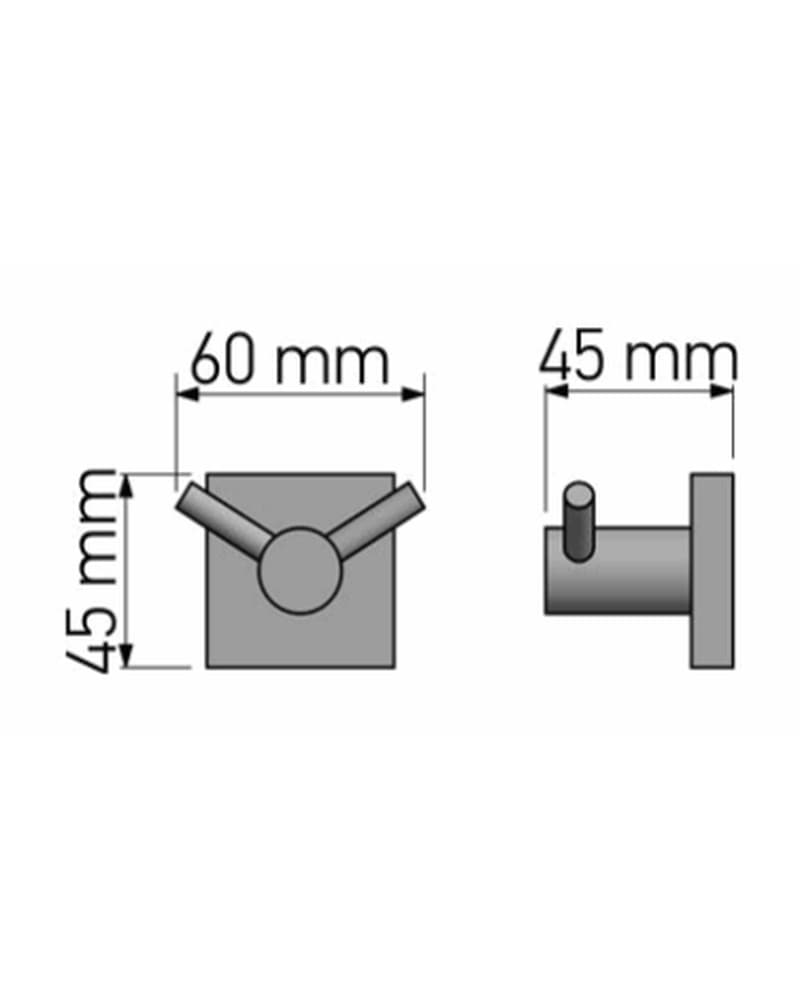 Άγκιστρο διπλό Sanco Iconic 26748-Α03 Χρώμιο 6x4,5x4,5cm - 2