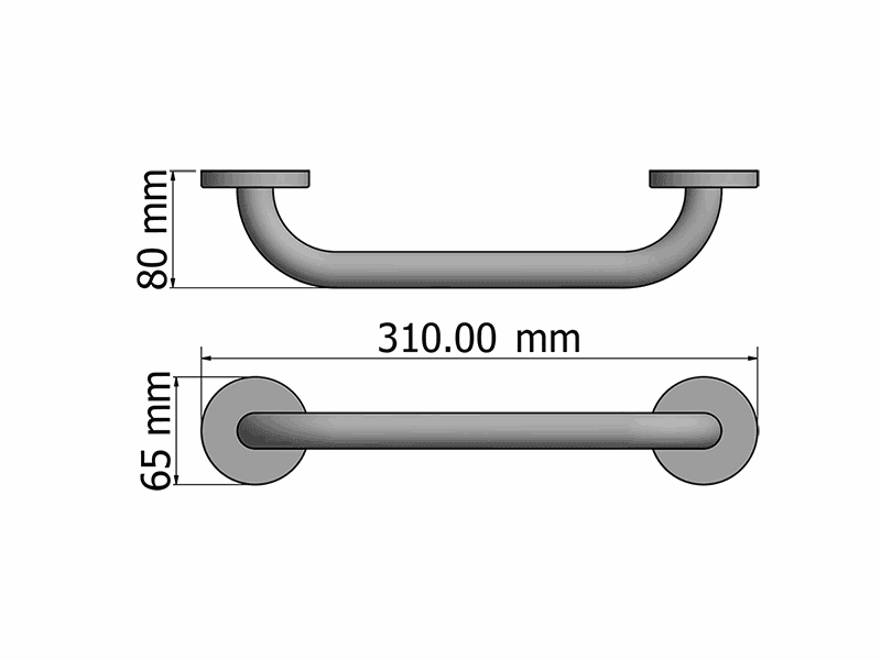 Λαβή για τοίχο Sanco Inox Project 287-300-Μ90 Inox Σατινέ 31x8x6,5cm - 2