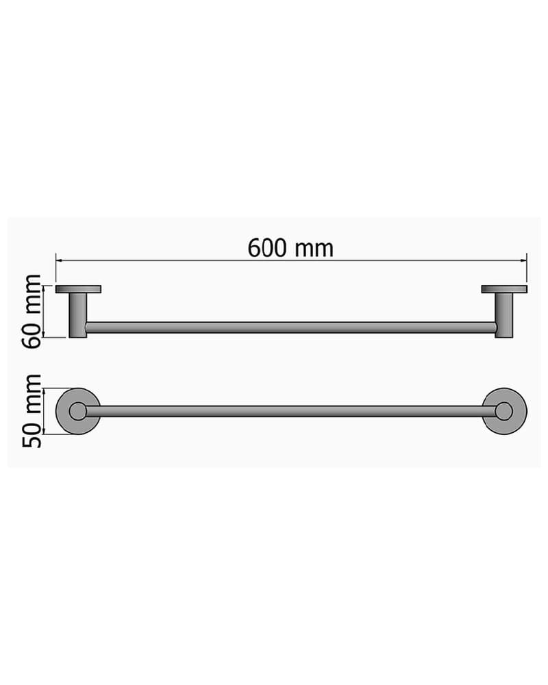 Πετσετοκρεμάστρα Sanco Inox Project 28704-Μ90 Inox Σατινέ 60x5x6cm - 2