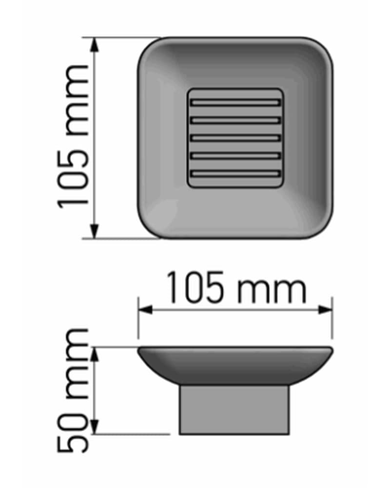 Σαπουνοθήκη Επικαθήμενη Sanco Bathroom Set 90255-Α03 Χρώμιο 10,5x10,5x5cm - 2