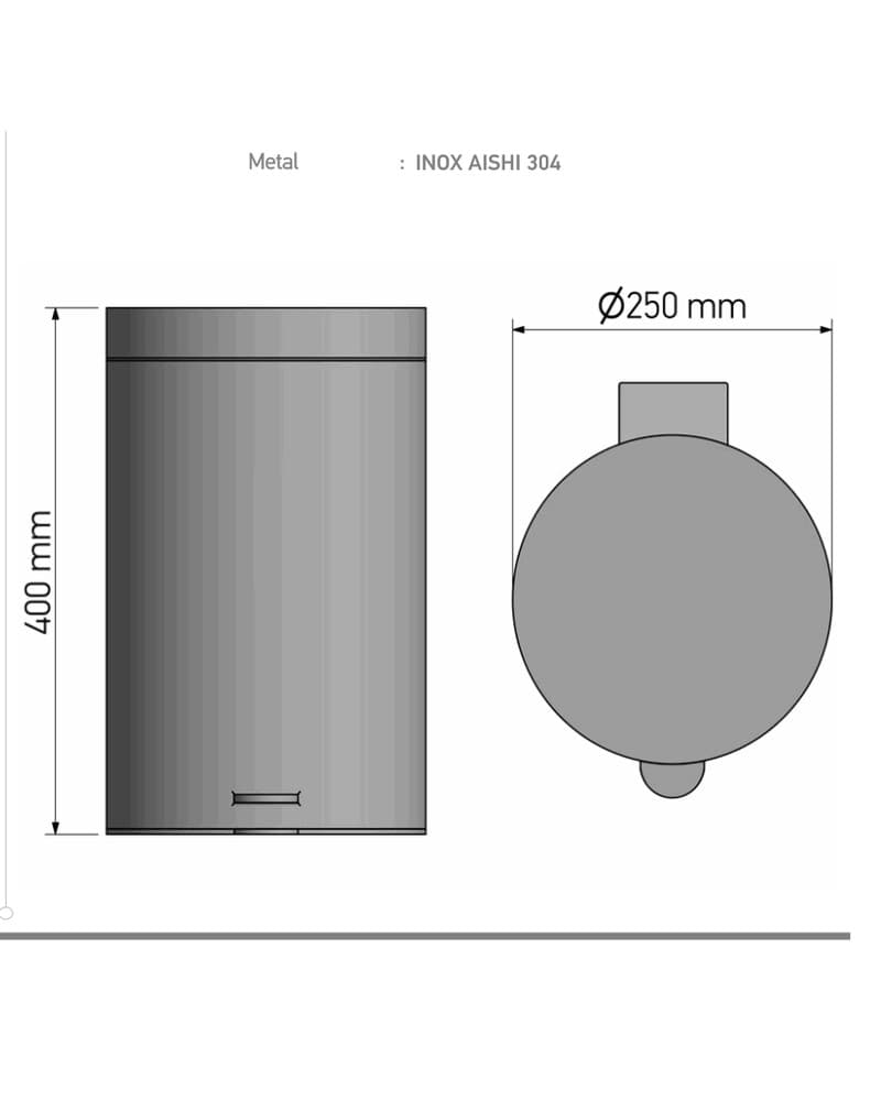 Χαρτοδοχείο 12lt Sanco Waste Bins 90611-Μ116 Ματ Μαύρο Φ25x40cm - 2