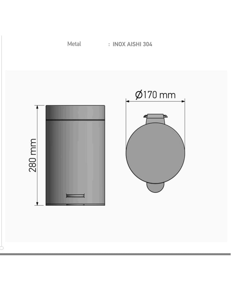 Χαρτοδοχείο 3lt soft close Sanco Waste Bins 90689-Μ116 Ματ Μαύρο Φ17x28cm - 2
