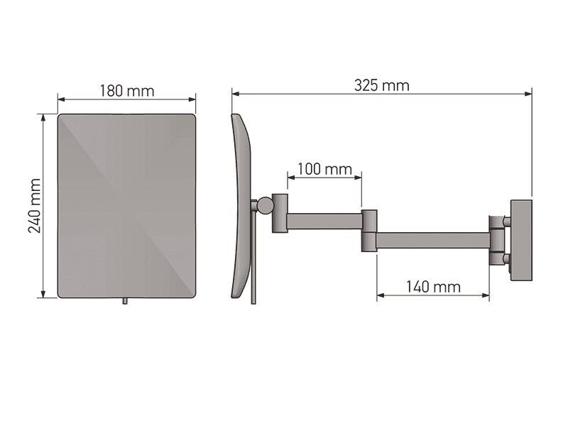 Μεγεθυντικός Καθρέπτης Επιτοίχιος LED (x3) Sanco LED Cosmetic mirrors MRLED-301-Α03 Χρώμιο 18x24x32,5cm - 2