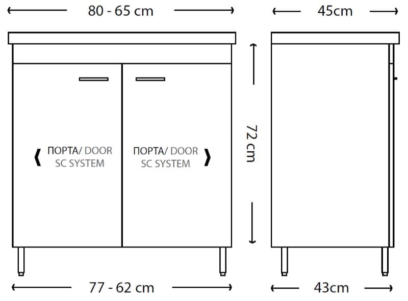 Έπιπλο μπάνιου με νιπτήρα Savvopoulos Argo 80 Light Hickory 80x45x82cm - 2
