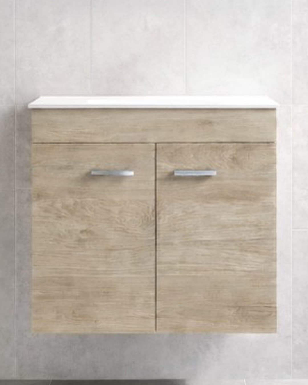 Έπιπλο μπάνιου με λευκό πάγκο solid Savvopoulos Emily 60 Grey Craft 58x44x55cm
