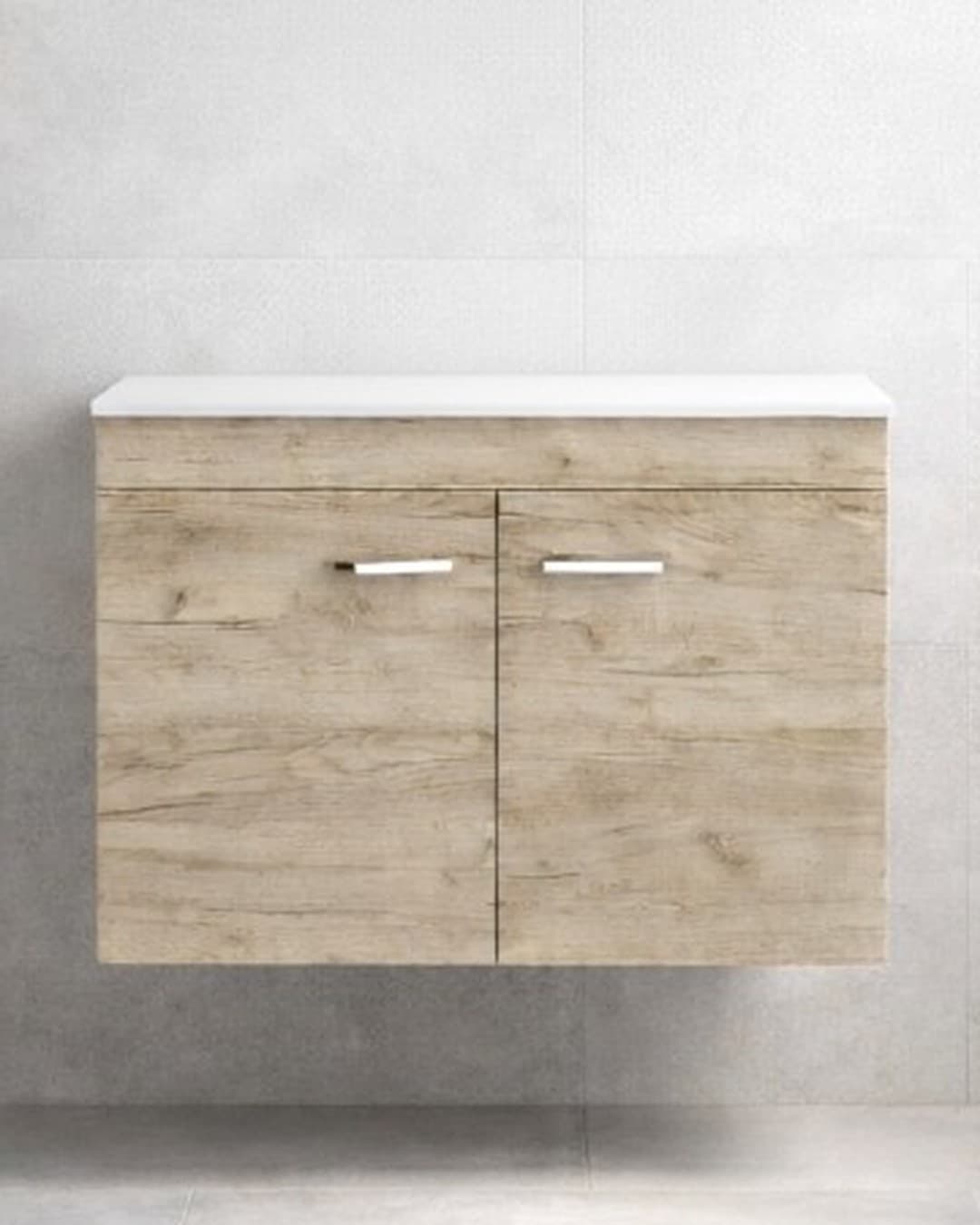 Έπιπλο μπάνιου με λευκό πάγκο solid Savvopoulos Emily 70 Grey Craft 68x44x55cm