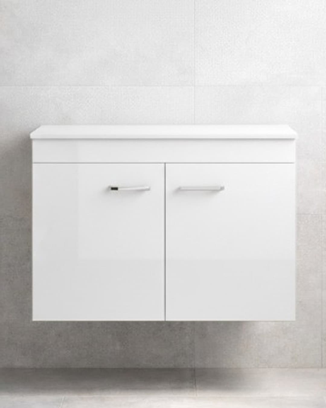 Έπιπλο μπάνιου με λευκό πάγκο solid Savvopoulos Emily 70 Glossy White 68x44x55cm