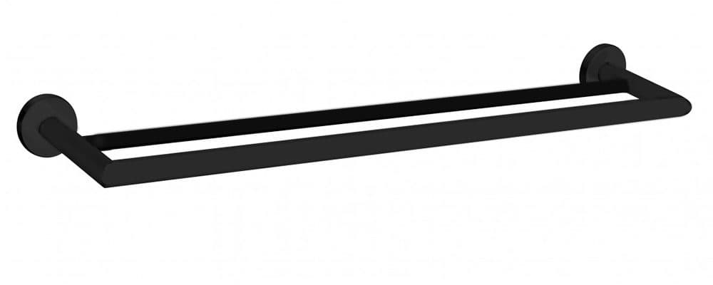 Πετσετοκρεμάστρα Διπλή Sparke Gilda 15 Ματ Μαύρο 70x5,2x11,8cm