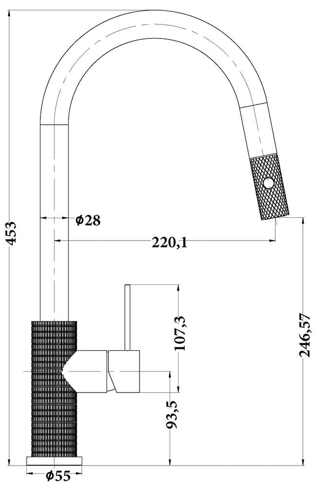 Μπαταρία κουζίνας Sparke Miratto 03 Ματ Μαύρο Υ45,3cm - 2