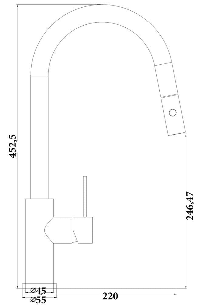 Μπαταρία κουζίνας Sparke Musa 04 Χρώμιο Υ45,2cm - 2