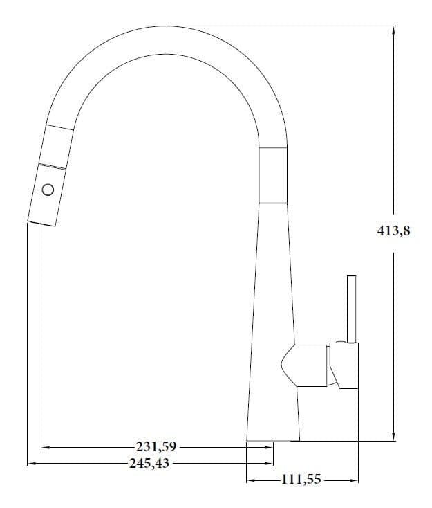 Μπαταρία κουζίνας Sparke Celia 03 Ματ Μαύρο Υ41,3cm - 2