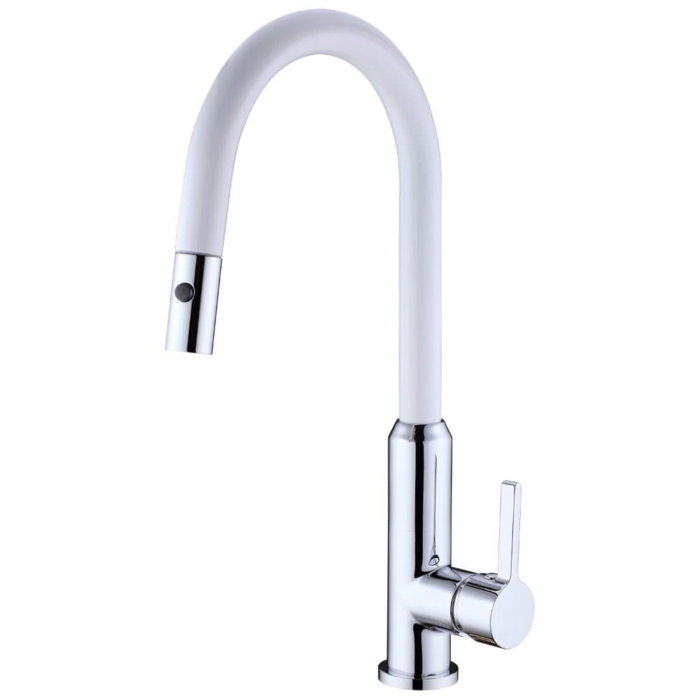 Μπαταρία κουζίνας Sparke Pearl 05 Χρώμιο με Λευκό Γυαλιστερό Υ45,2cm