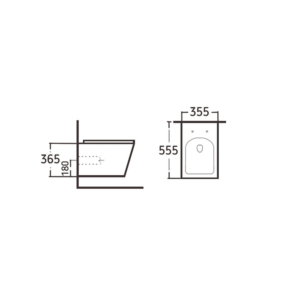 Λεκάνη κρεμαστή rimless με κάλυμμα slim soft close Sparke Bloomy-01 Λευκό 35,5x55,5cm - 2