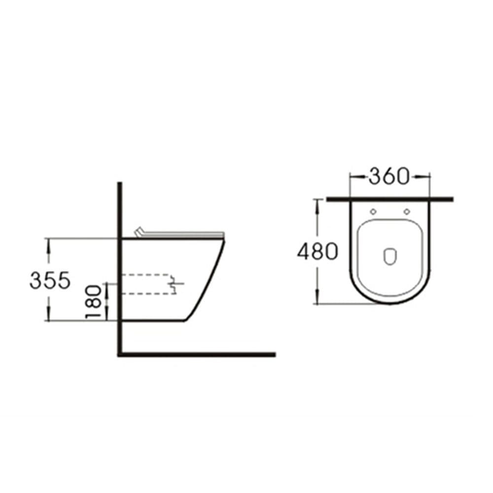 Λεκάνη κρεμαστή rimless με κάλυμμα slim soft close Sparke Bloomy-02 Λευκό 36x48cm - 2